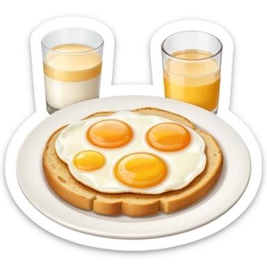 Breakfast ( bread + egg + glass of milk)
 sticker