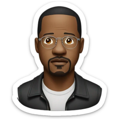 actor martin lawrence serious with no glasses sticker