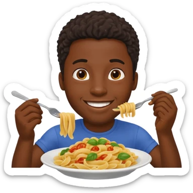 the black man who eats pasta sticker