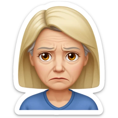 frustrated female aged 58 emoji sticker