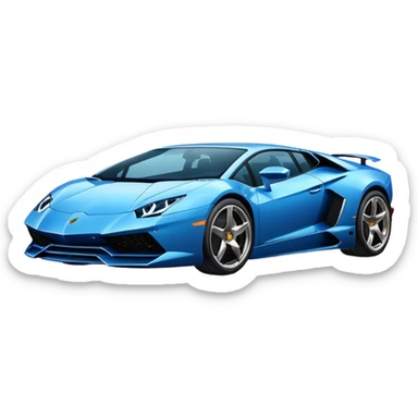 Blue Lamborghini sports car sticker