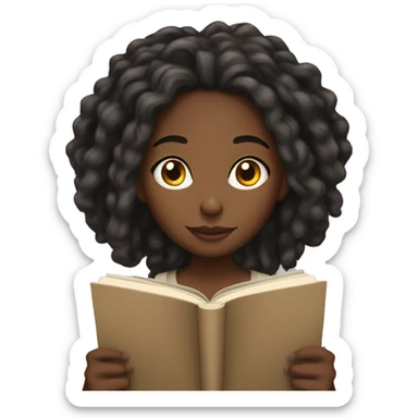 Black girl with locs reading  sticker
