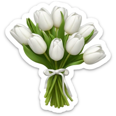 white tulip bouquet  sticker