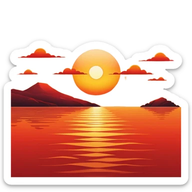 Sunset of the sea sticker
