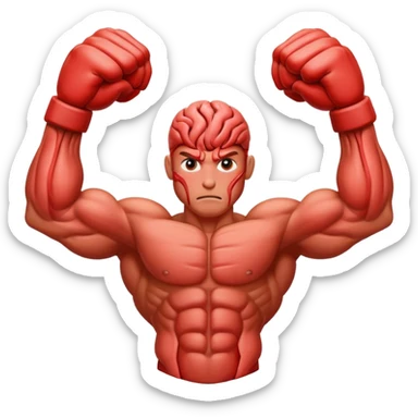 un cerveau qui fait de la musculation  sticker