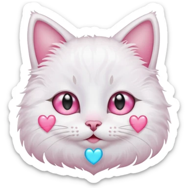 süße Katze mit Herzen und Freudentränen sticker