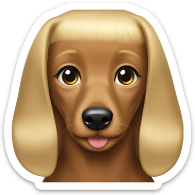 black dachshund and blonde girl with light eyes sticker