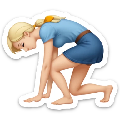 Girl bending over sticker