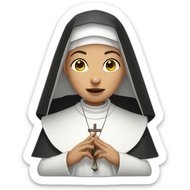 Nun-conjuring sticker