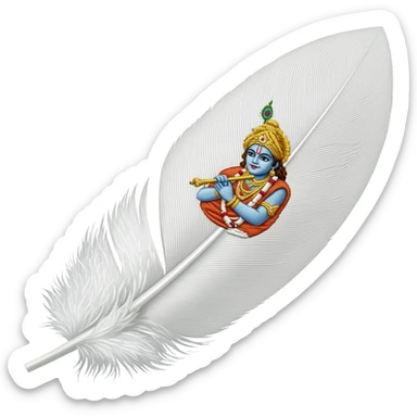 Krishna feather sticker