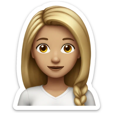 Girl with brown hair with blonde highlights and brrown  sticker