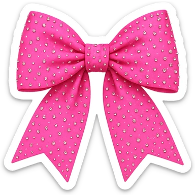 kpop neon pink bow with rhinestones, bold and trendy sticker