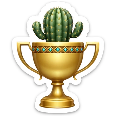 gold cactus cup trophy no face sticker