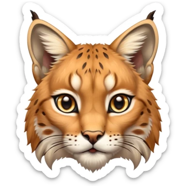 A high-resolution photo-realistic digital illustration of a majestic young lynx, chest upward A high-resolution, photo-realistic digital illustration of a majestic young Eurasian lynx, shown from the chest upward.  sticker