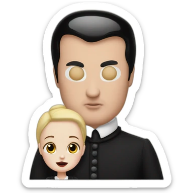 Donald Trump kissing Wednesday Addams sticker