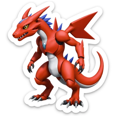 Heliolisk-Sergal-Cyclizar-Guilmon-Protogen-Wickerbeast-grem2-Genesect-Pokémon, full body sticker