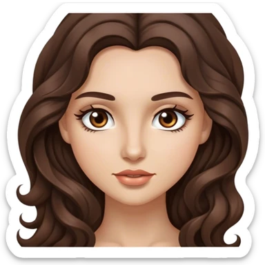 Brunettes with long wavy hair and brown eyes with lashes  sticker