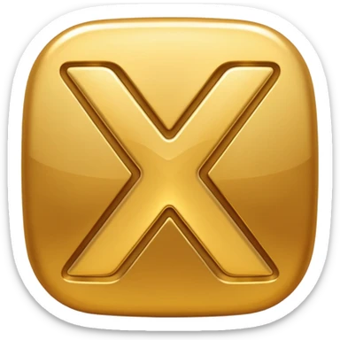 emoji-style glossy icon with two characters: X and S placed side by side forming “XS”, bold rounded font, golden 3D shine, smooth gradients, soft highlights, transparent background

 sticker