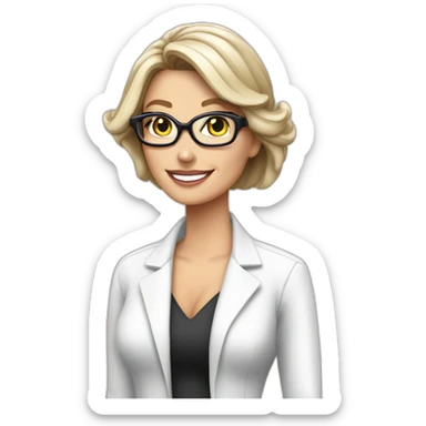 Posh-Radiologist-performing-breast-mammography-to-leni-klum sticker