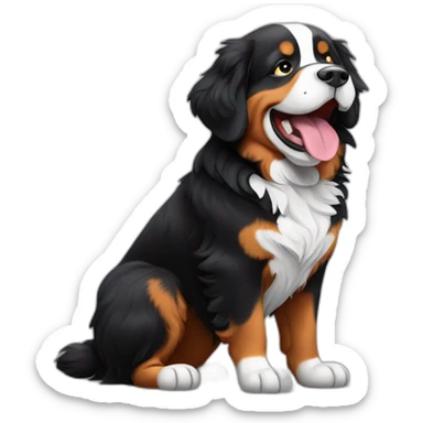 bernese mountain dog playng music sticker