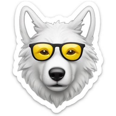Loup blanc avec lunettes de soleil sticker