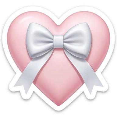 light pink heart with bow sticker