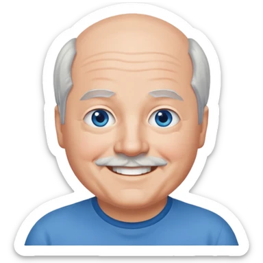 Kyle Gass with blue eyes, grey hair sticker