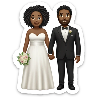 Plus size couple with locs wedding pale sticker