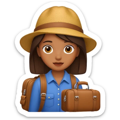 brown girl traveling sticker