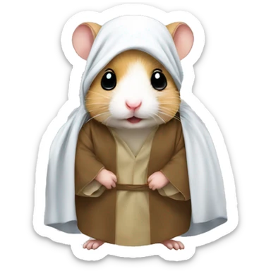 An Arab hamster wearing a thobe and shemagh sticker