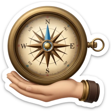 compass in a hand sticker
