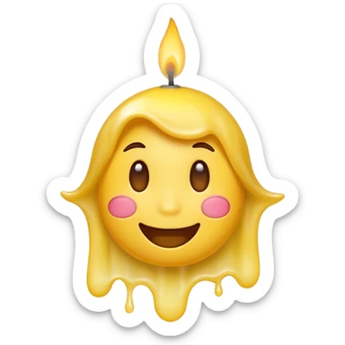 Emoji souriant Avec goutte de sueur qui souffle une bougie sticker