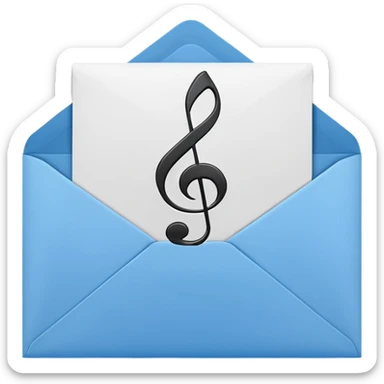 Mail with music note stamp sticker