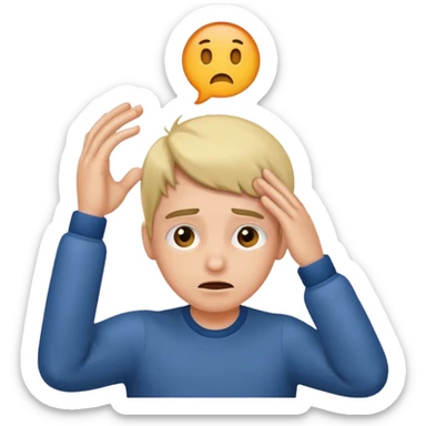Confused itching head sticker