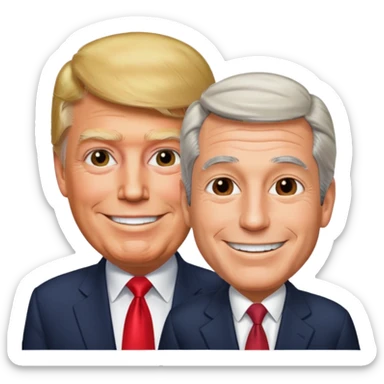 Donald Trump and Jeffrey Epstein joking around sticker
