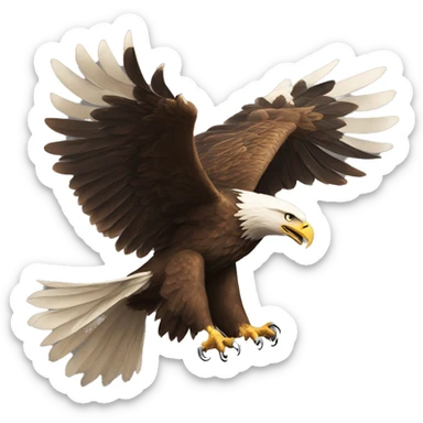 A majestic eagle with outstretched wings in full flight, symbolizing strength sticker