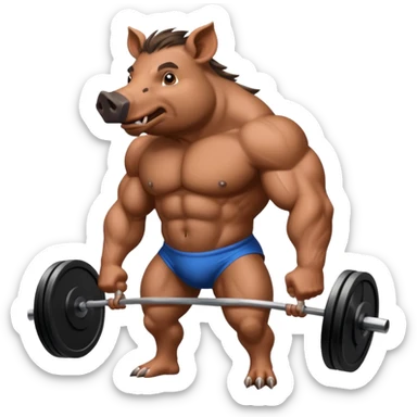 wild boar, gym sticker
