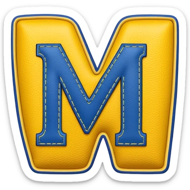 blue and yellow M letter with American football  sticker