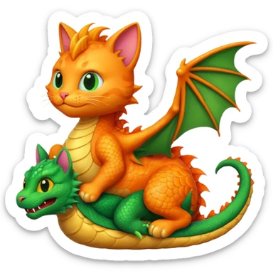 Cat riding a dragon  sticker