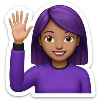purple black girl raising her hand sticker