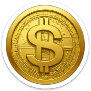golden dollar symbol sticker