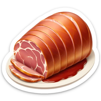 Cinematic Realistic Jam√≥n Serrano Dish Emoji, depicted as delicate, air-cured ham sliced thinly rendered with detailed textures and natural, inviting lighting. sticker