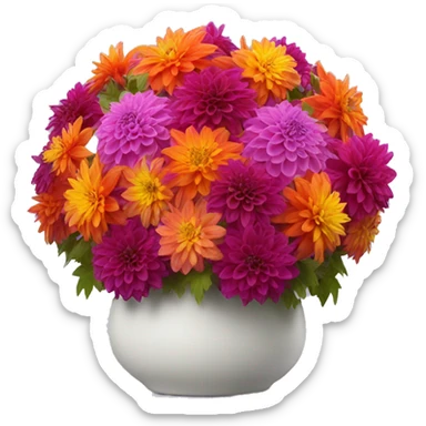 Vibrant Dahlia arrangement sticker