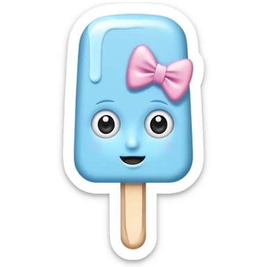 monochrome popsicle with eyes and head bow sticker
