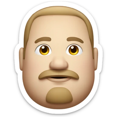 Fat white guy with gotee and mustache  sticker