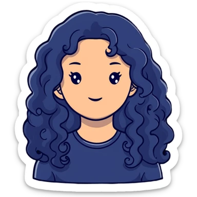pretty black girl with long curly hair sticker