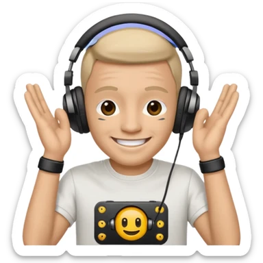 kulaklık takan bir dj sticker