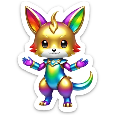 Shiny Chibi Anthro Sona Fakemon-Spectrobe Full Body sticker