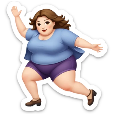 Fat lady tripping sticker