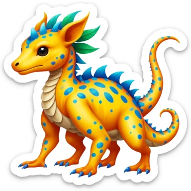 a vibrant colorful edgy vernid-fionbri-creature with splash patterns full body sticker
